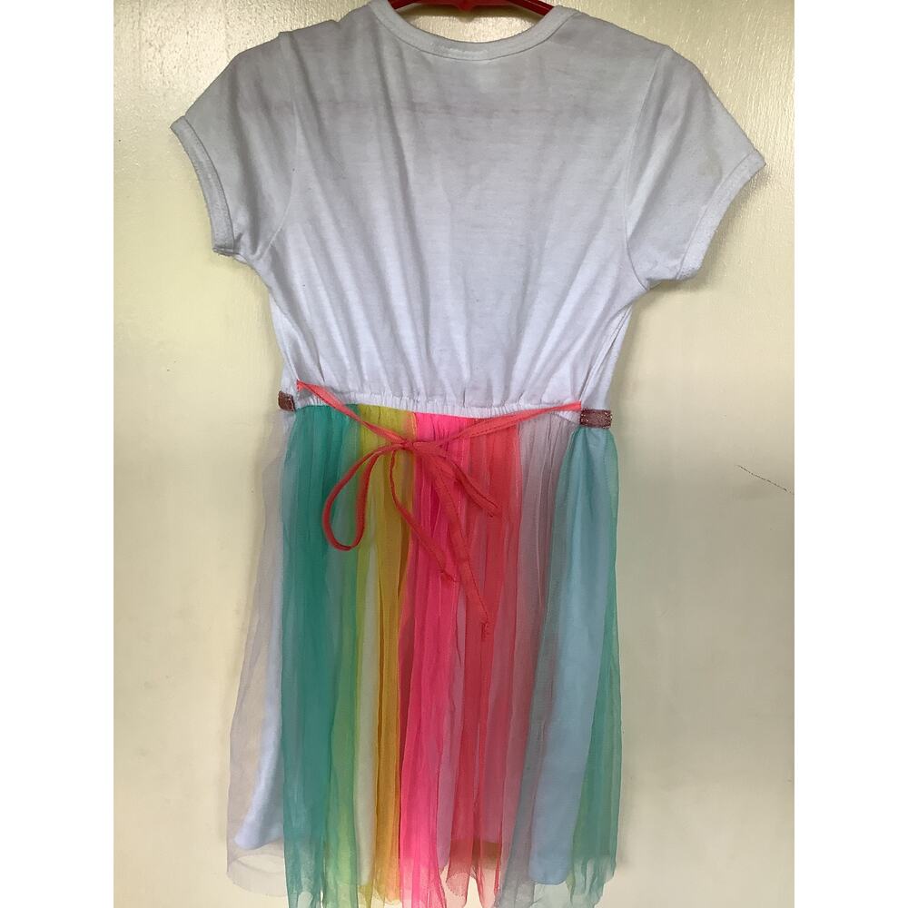 RMLA Girls Dress Size 6X Heart Sequin Top Tulle Rainbow Bottom Birthday